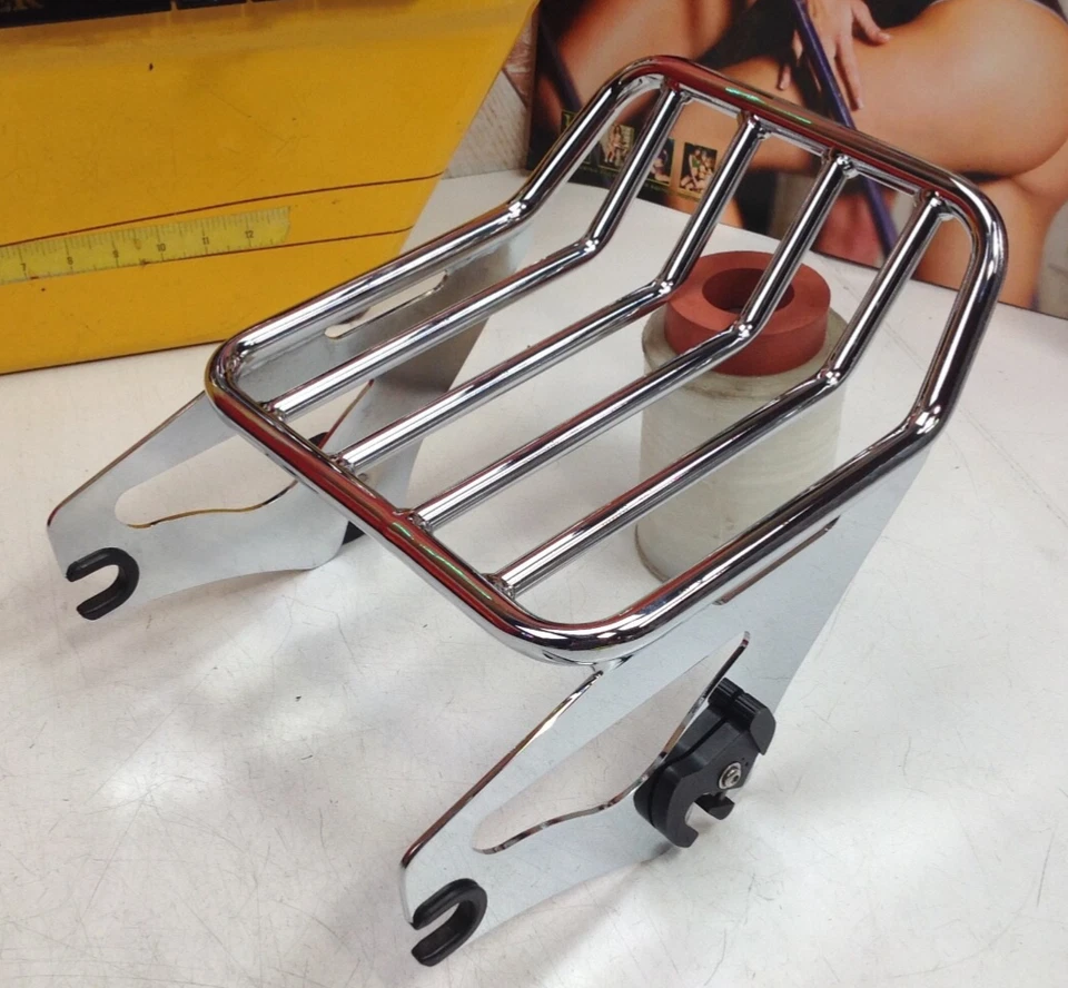 Bagageiro cromado destacável Harley Two Up Touring genuíno fabricante de equipamento original 09-25 - Imagem 2 de 4