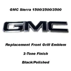 99-06 GMC Sierra 1500 2500 3500 Front Billet Grille Emblem 2-Tone Black/Polished