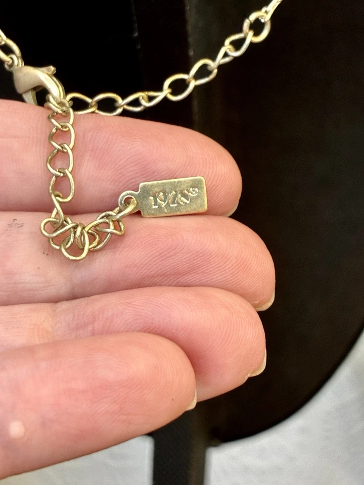 "Collar colgante con cuentas de cristal marcado 1928 color topacio 15""" Foto 4 de 4