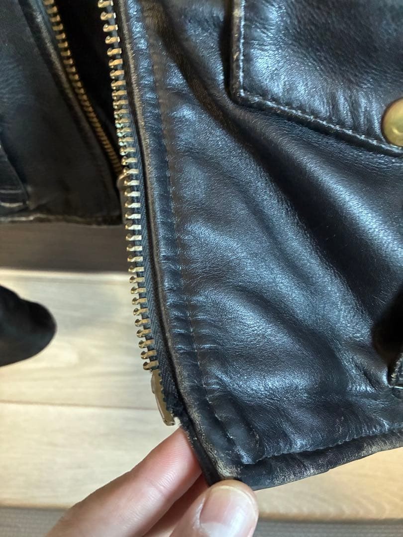 VANSON C2 Vintage Double Riders Leather Jacket Black Size 36 TALON
