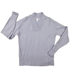 Athleta Clarity V-Neck Sweatshirt Heron Blue Heather Long Sleeve size Small