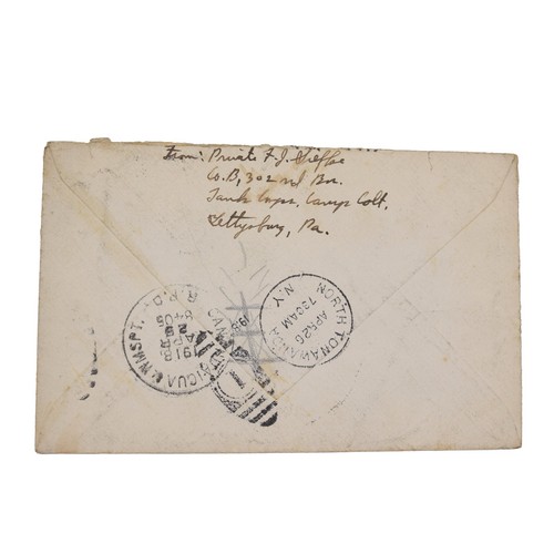 WW1 Envelope ONLY From Soldier Letter Company B 302nd Battalion Gettysburg PA