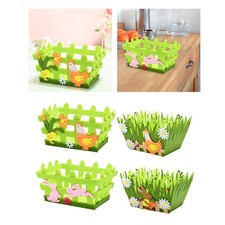 Easter Basket Candy Storage Egg Hunt Green Basket for Easter Halloween Living