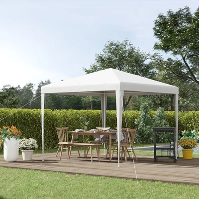 Outsunny Pavillon Partyzelt Faltpavillon Gartenzelt Festzelt wetterfest 2,7x2,7m
