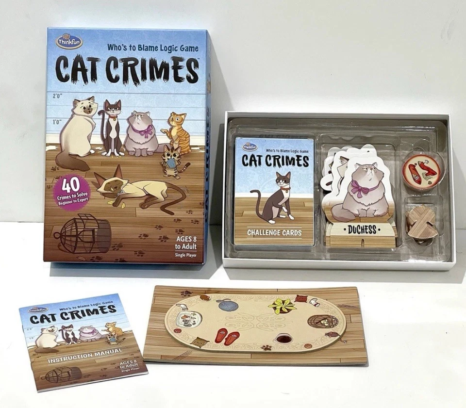 Juego de mesa de lógica ThinkFun Cat Crimes Who's to Blame Foto 4 de 4