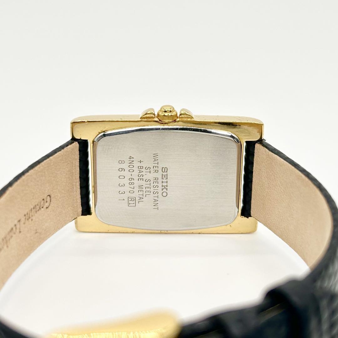 希少 SEIKO セイコー スクエア 4N00-6870 クォーツ 腕時計 希少 SEIKO セイコー スクエア 4N00-6870 クォーツ 腕時計 希少 SEIKO