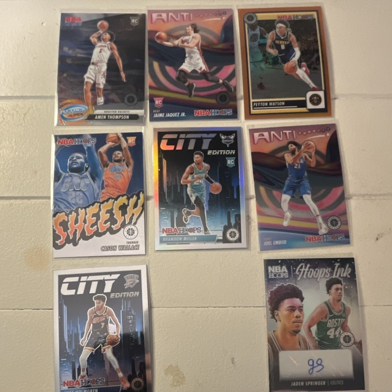 Panini NBA Hoops 2023-24 Rookie Autograph 8 Card Lot Amen Thompson Jaquez Jr.
