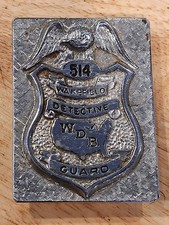 Vintage and Obsolete WDB #514 Wakefield Detective guard badge