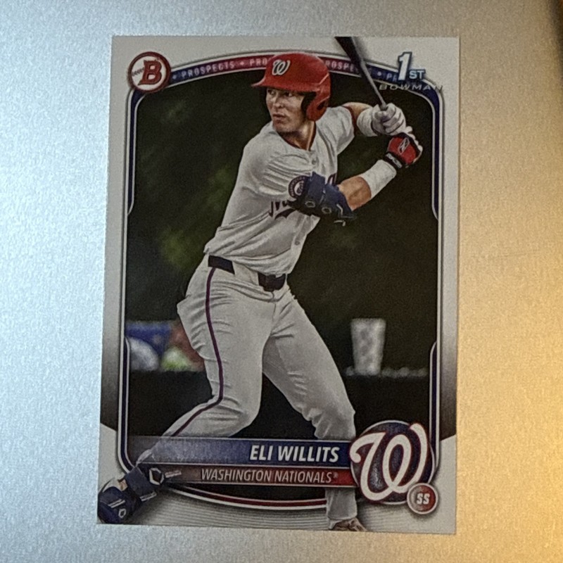 ELI WILLITS  NATIONALS RC 1st card 2025 BOWMAN DRAFT #BD-1