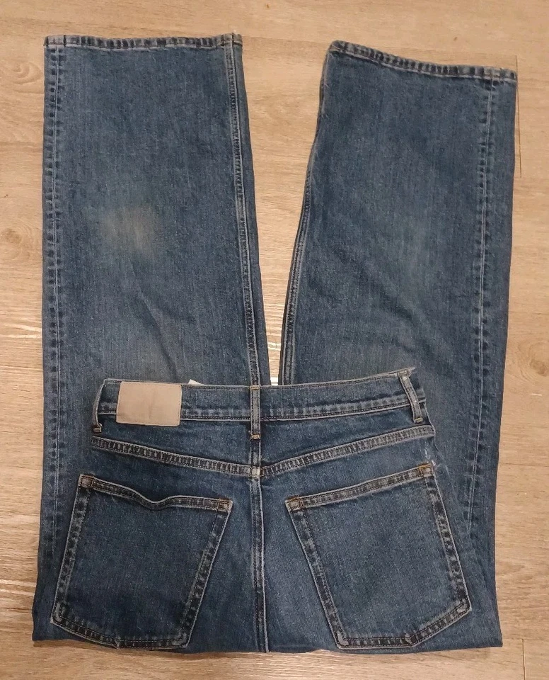 Everlane The Way High Sailor Jean 女式 28 码常规蓝色宽腿喇叭 — 第 2/4 张图片