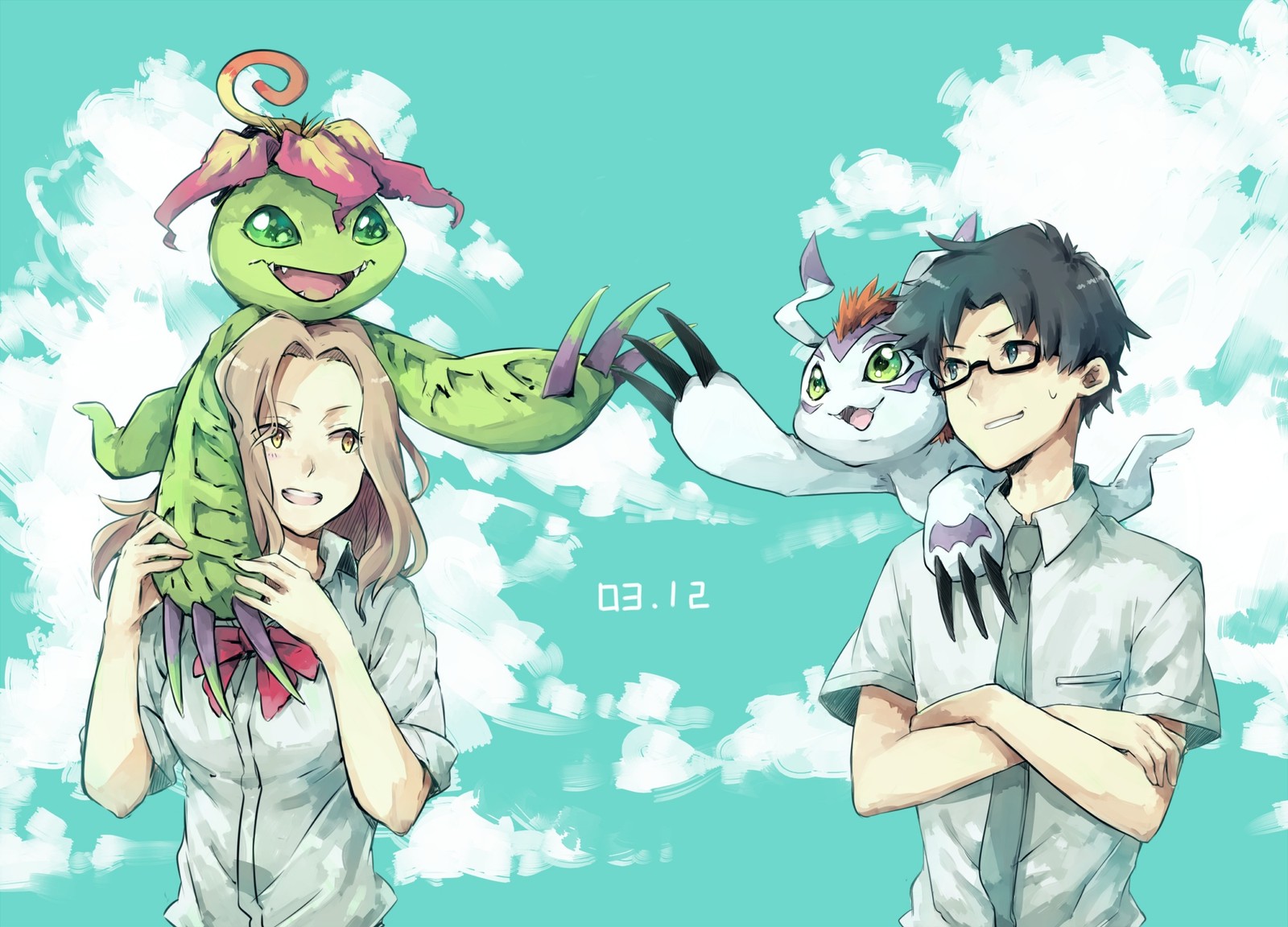 Gomamon Kido Jyou Palmon Tachikawa Mimi Pixiv Stitched Anime Playmat Desk Mat