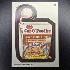 Topps Wacky Packages 1991 Peel Off Sticker Cup O' Poodles #38