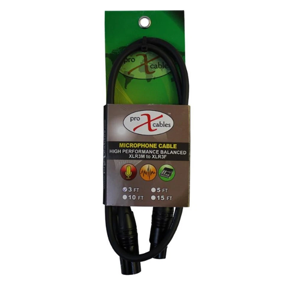10 PCS 3FT BALANCED MICROPHONE CABLE XLRM3 TO XLR3F FOR PROFESSIONALS XC-MIC03 - Image 2 of 2