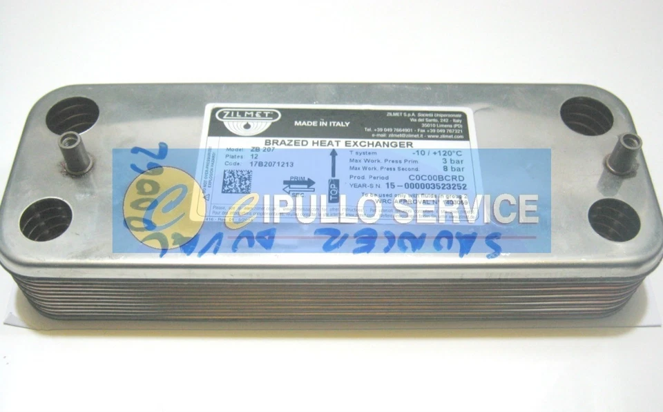 SCAMBIATORE CALDAIA SECONDARIO HERMANN SAUNIER DUVAL CODICE S1005800 SEMIATEK