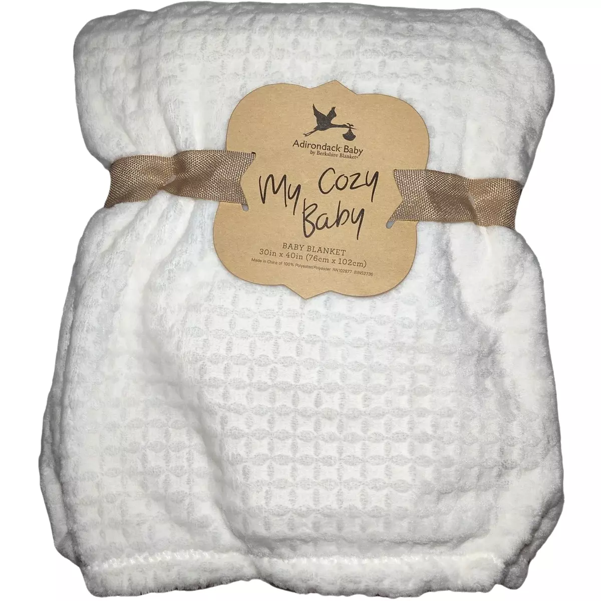 Adirondack My Cozy Baby White Blanket Lovey Textured Unisex NWT Solid