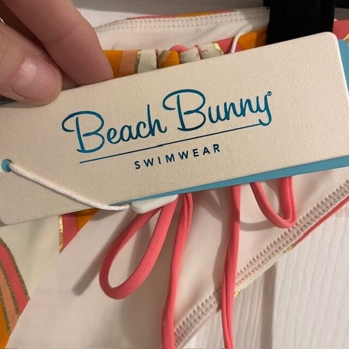 Beach Bunny Full Bottom Swimsuit Retro Print Tie Side Bikini XS - Picture 5 of 6