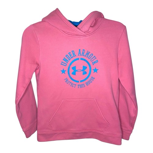 Under Armour Storm Pink Blue Loose Fit Hoodie Size YMD