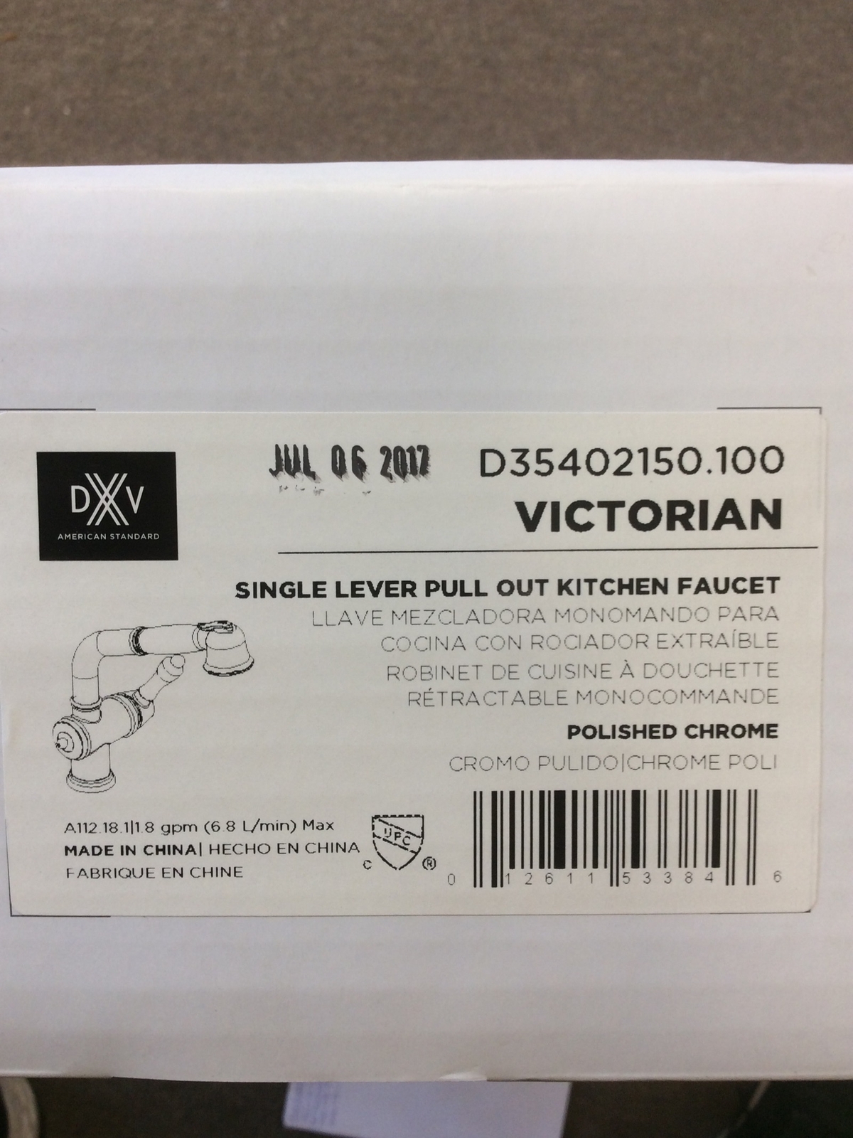 DXV Victorian Kitchen Faucet Pulldown in Polished Chrome D35402150.100 E12