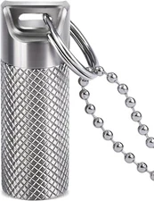 Small Pill Box Titanium Pill Fob Necklace Nitro Mini Waterproof Pill Holder