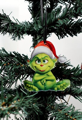The Grinch Christmas Ornament Seuss Santa Hat Holiday Tree