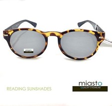 NWT 39.99 MIASTO ROUND SUNGLASS READER READING SUNGLASSES SHADES 3.00 TORTOISE