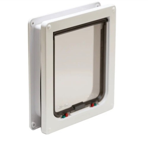 Dog Mate 4-Way Small Locking Dog Door with Magnetic Catch and Rigid Flap - White - Picture 9 of 17