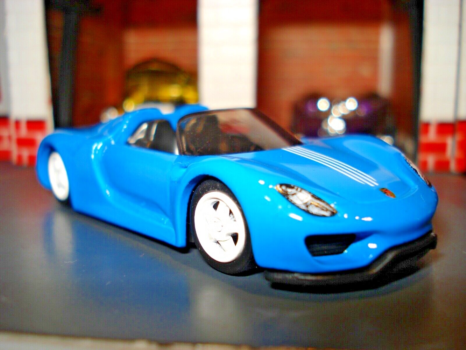 PORSCHE 918 SPYDER CUSTOM WHEELS AND TIRES ADDED HW SPORTS CAR BLUE AND WHITE-image