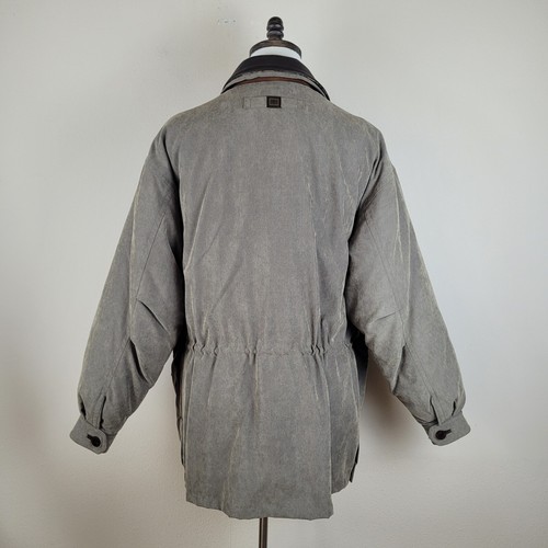 Rainforest Jacket Mens XL Green Coat Parka Lined Insulated Leather Trim Outdoor - Picture 3 of 11
