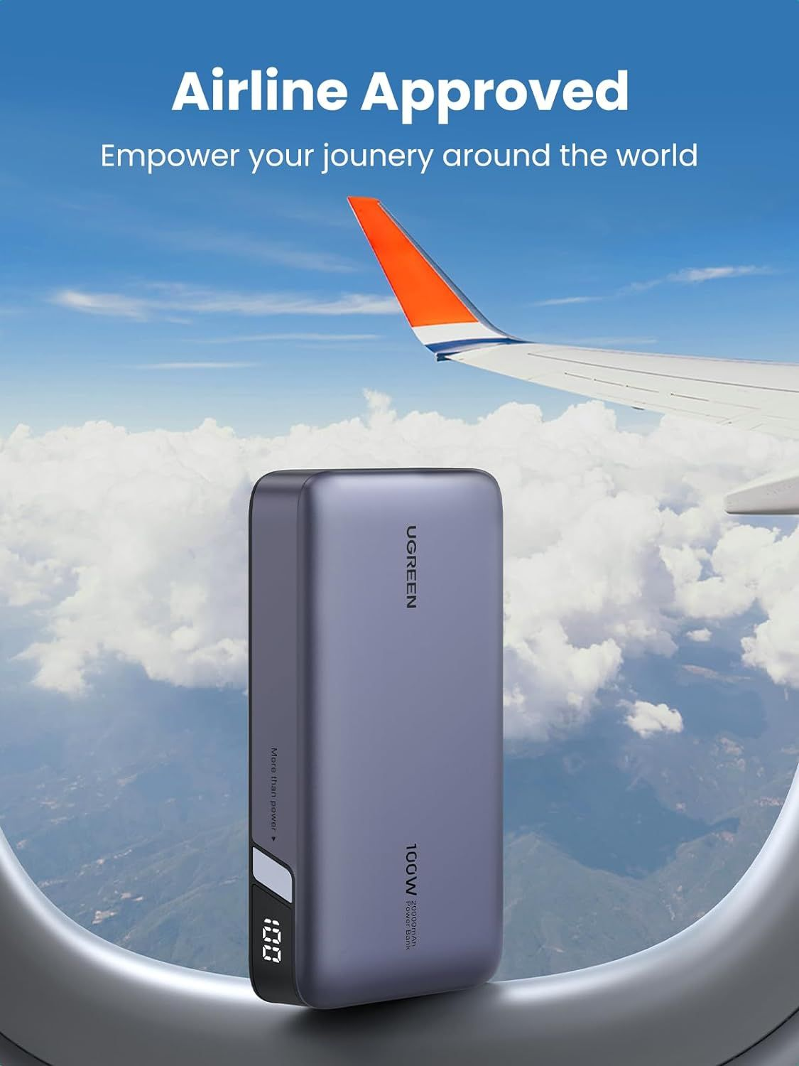 UGREEN Nexode 100W 20000mAh Laptop Power Bank, 3-Port USB C Bank  