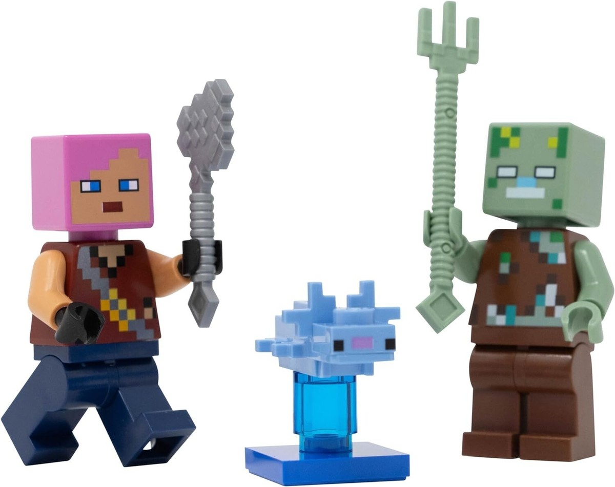 LEGO Minecraft: Adventurer with Drowned and Axolotl Combo Pack - 6