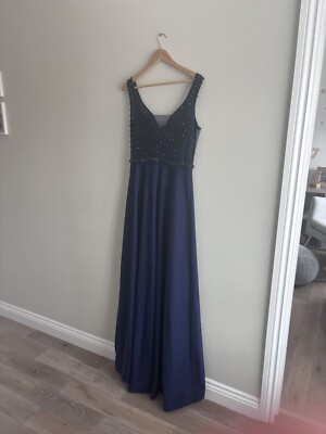 coast beaded satin maxi dress Platinum Satin Corset Evening Gown with Sheer Beaded Bodice main image 1