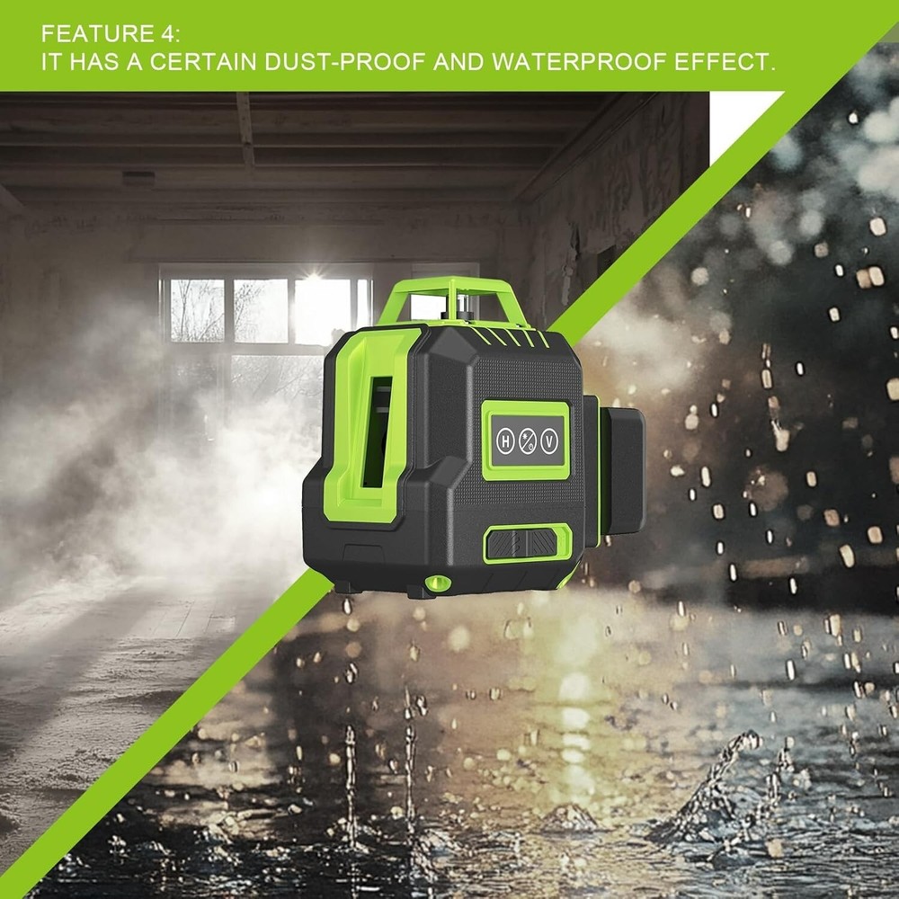 Laser Level with Tripod,360° Self Leveling,2400 mah battery*2,lasts for 10 hrs