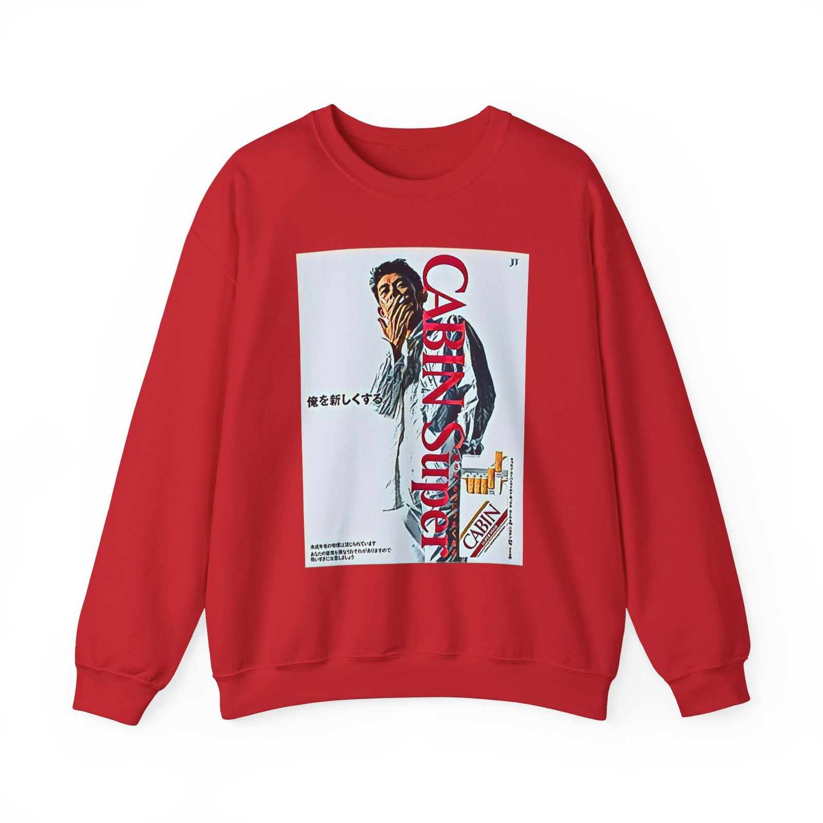 Cabin Super Graphic Print Retro Ad Art LS Unisex Heavy Blend Crewneck Sweatshirt
