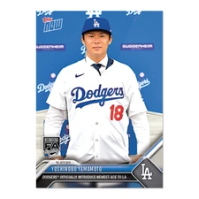 YOSHINOBU YAMAMOTO - 2023 Topps Now #OS25 - First Los Angeles Dodgers Card