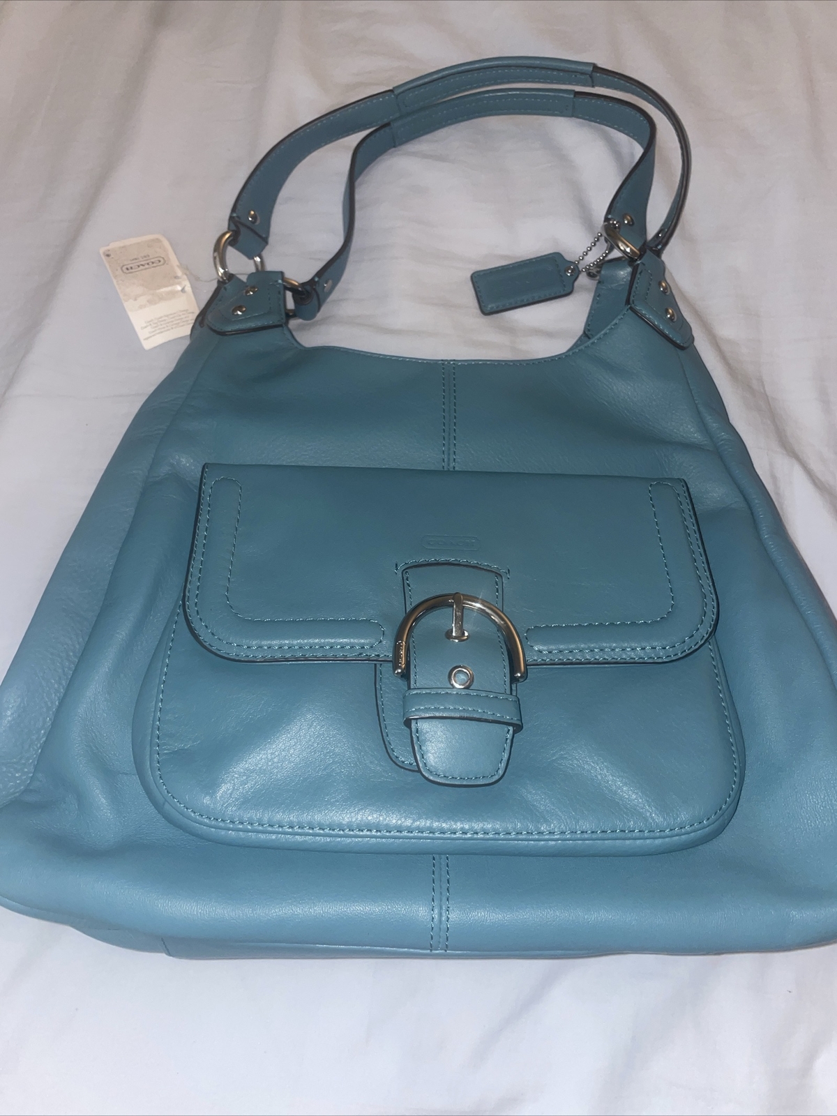 New Coach F24686 Campbell Green Leather Hobo Shoulder Bag