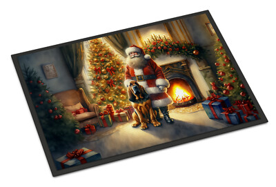 Bloodhound Moments With Santa Doormat