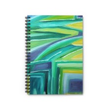 Green Abstract Painting Spiral Notebook - Ruled Line, Journal, Creative Minds,