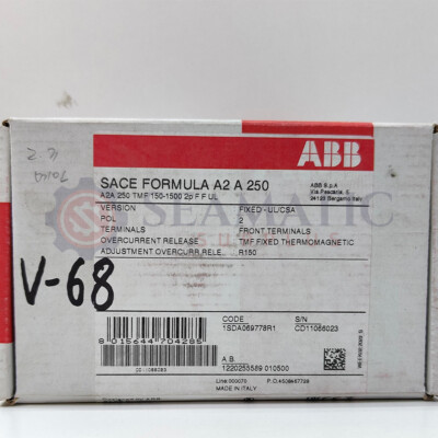 ABB MCCB 2P 150A, SACE FORMULA A2A 250, Ui=690V, Uimp=6Kv, V#68A