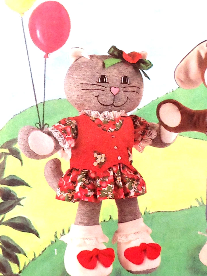 Simplicity 7359-20" Stuffed Animals Hugs the Dog & Stitches the Cat (Year 1991) - Image 2 of 4