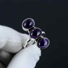 Amethyst Solid 925 Sterling Silver Beautiful Handmade Women Ring, All Size M1162