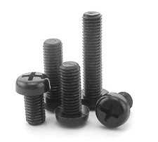 US Stock 50pcs M3 x 20mm Nylon screws round Phillips pan head screws Black