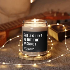Hit the Jackpot Engagement Bridal Shower Present Funny Gift 9 oz Scented Candle
