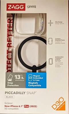 Custodia Zagg Piccadilly Per IPhone 16 Pro Max Con MagSafe E Cavalletto – Trasparente E Nera - Foto 6
