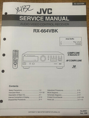 JVC RX-664VBK Audio / Video Controller Receiver Original Service Repair Manual