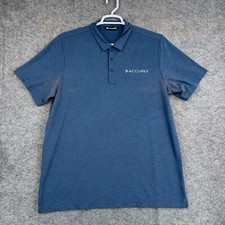 Travis Mathew Polo Shirt Mens XXL Blue Short Sleeve Golfing Logo Casual