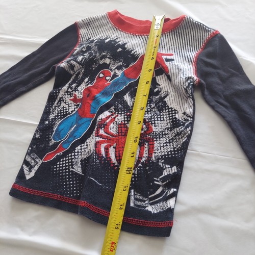 Marvel Spiderman Pajamas Kids Long Sleeve Shirt - Size 5 - Picture 6 of 9