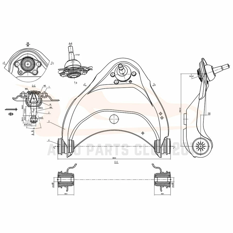 2x Kit: Front Left & Right Upper Control Arms For Chevy C1500 Suburban - Image 3 of 4