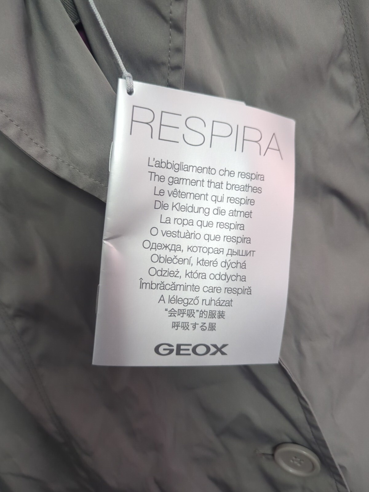 Geox Respira Women's Jacket Coat Grey /Silver UK 8 Waterproof image 5