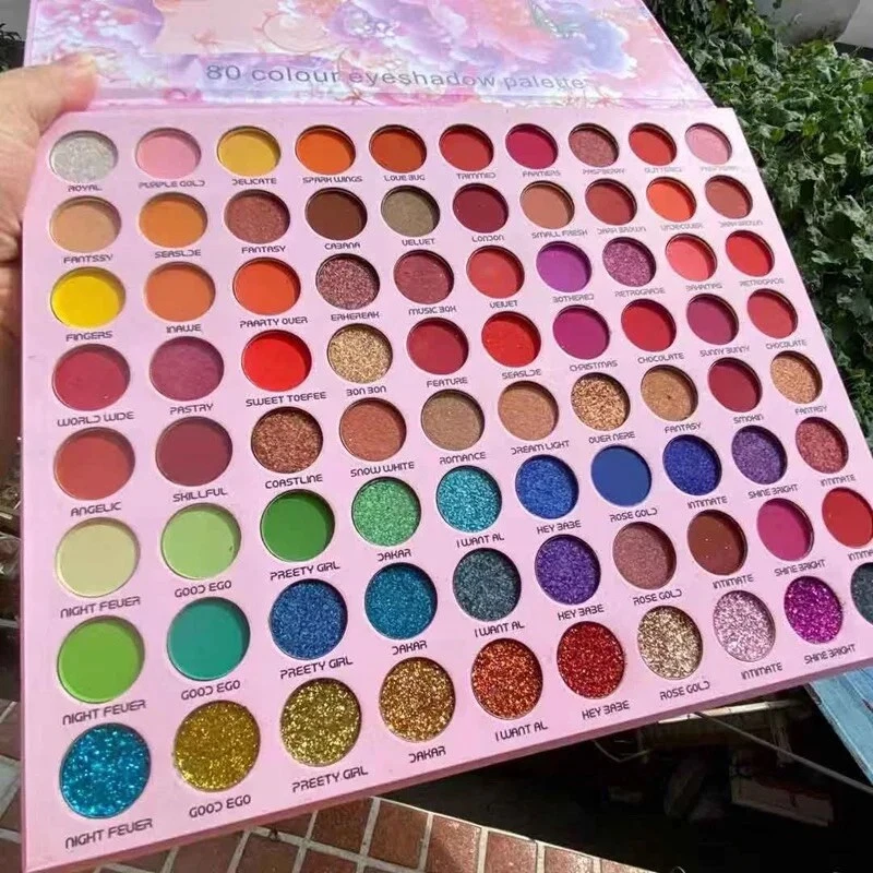 80 Colors Shimmer Glitter Pigmented Eyeshadow Makeup Palette - Image 4 of 4