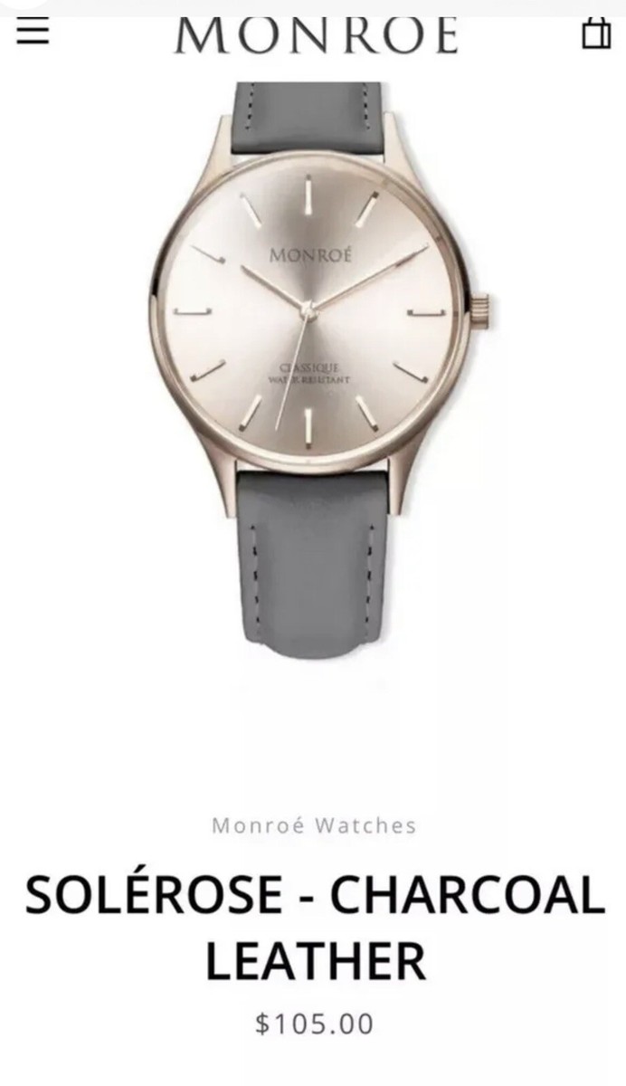 Monroé By Maéstro - Women’s Watch - SOLÉROSE - CHARCOAL LEATHER Monroe Classique Sole main image 2